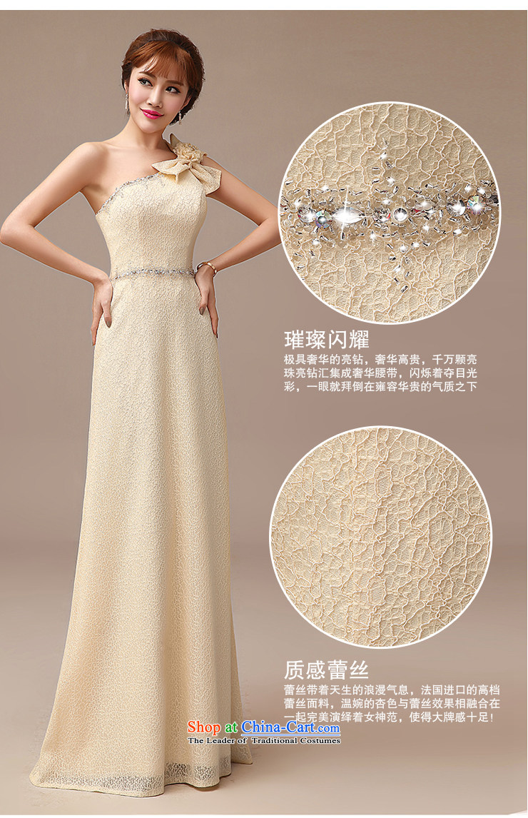 In spring and summer 2015 new elegant shoulder marriages bows dress long champagne color lace evening dress champagne color S picture, prices, brand platters! The elections are supplied in the national character of distribution, so action, buy now enjoy more preferential! As soon as possible.