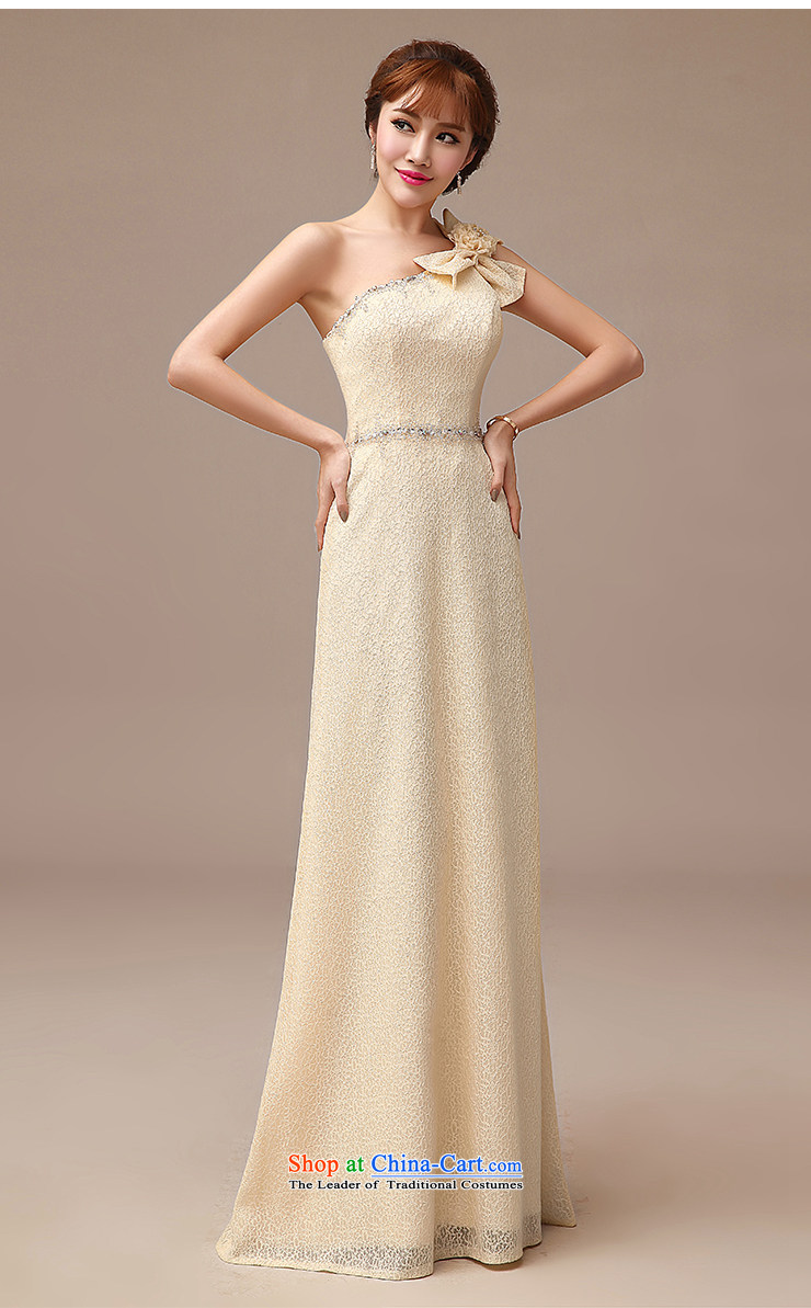 In spring and summer 2015 new elegant shoulder marriages bows dress long champagne color lace evening dress champagne color S picture, prices, brand platters! The elections are supplied in the national character of distribution, so action, buy now enjoy more preferential! As soon as possible.