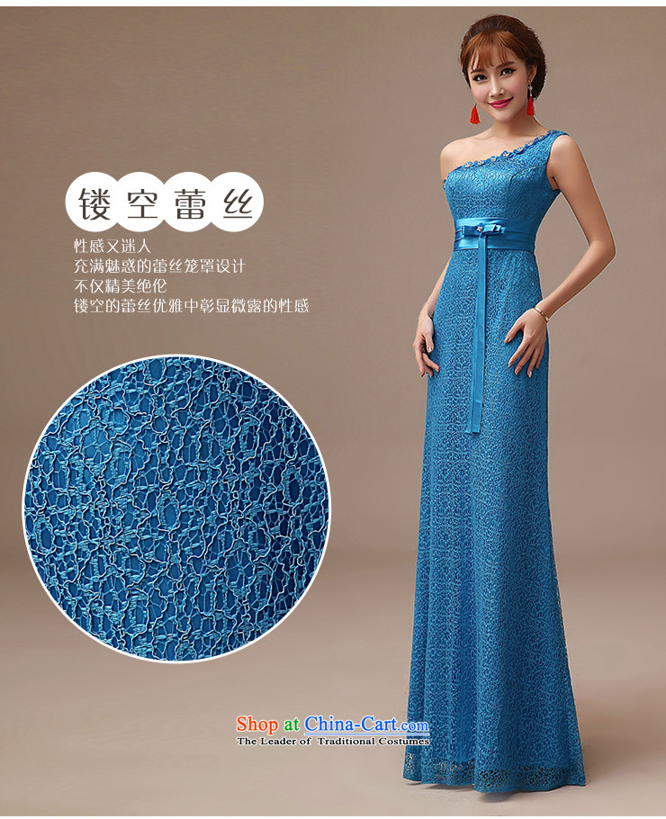 2015 new blue shoulder bride bows services lace long evening dress bridal dresses wedding bows blue XL Photo, prices, brand platters! The elections are supplied in the national character of distribution, so action, buy now enjoy more preferential! As soon as possible.