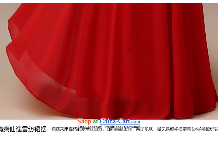 2015 New Red video thin dress bride wedding bows services long red slotted shoulder dress RED M picture, prices, brand platters! The elections are supplied in the national character of distribution, so action, buy now enjoy more preferential! As soon as possible.