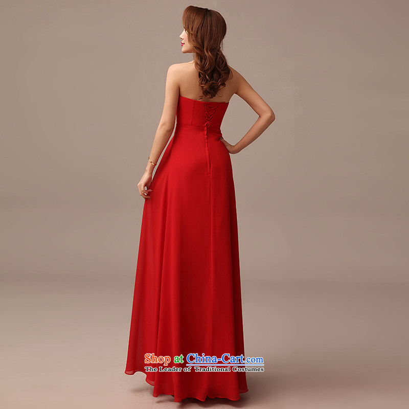 2015 New Red video thin dress bride wedding bows services long red dress red XL, plumbing, , , , shopping on the Internet