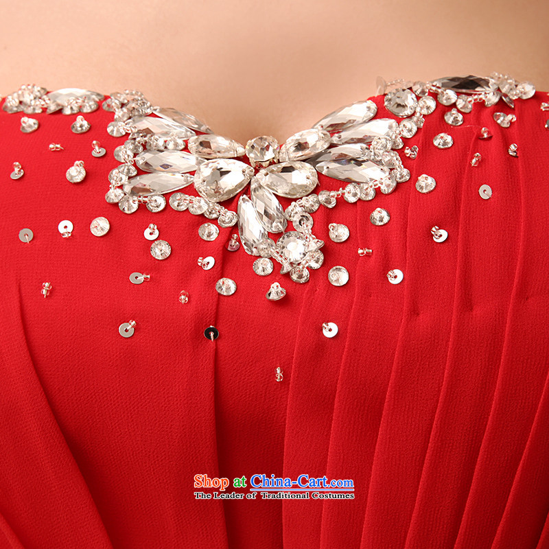 2015 New Red video thin dress bride wedding bows services long red dress red XL, plumbing, , , , shopping on the Internet