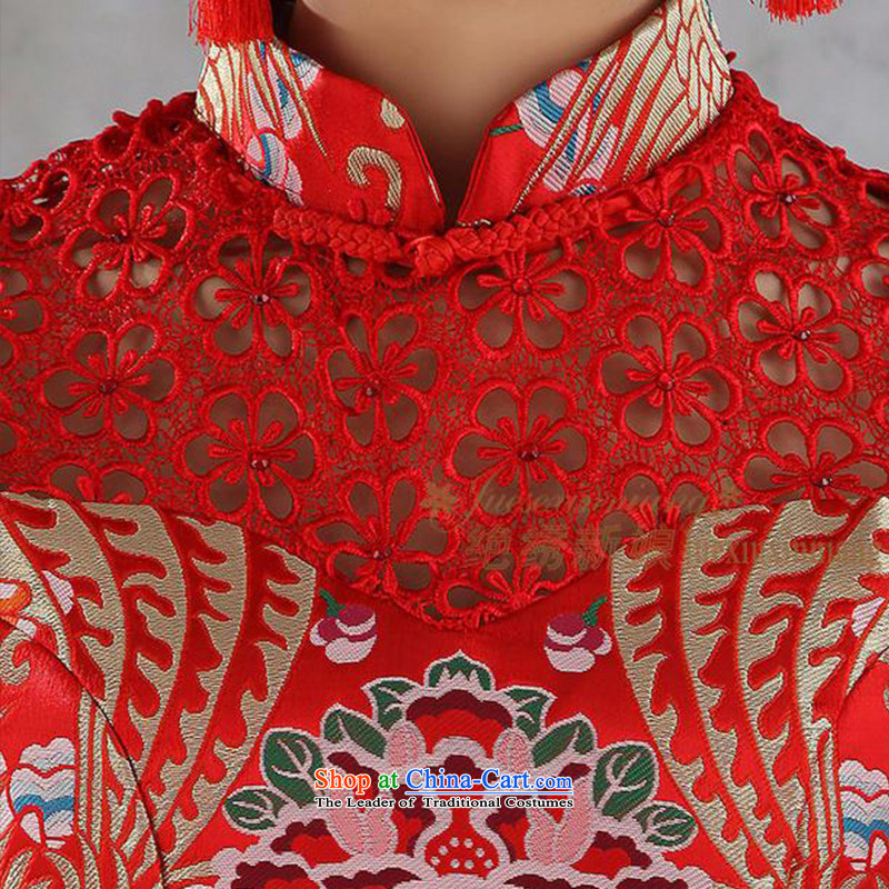 Embroidered brides is by no means a crowsfoot wedding dresses qipao bride bows Services New 2015 retro improved marriage wedding long summer red shipping, S suzhou embroidery bride shopping on the Internet has been pressed.