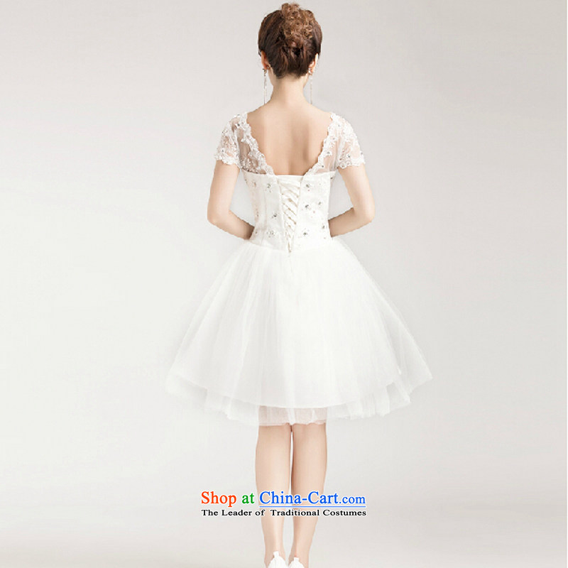 Yong-yeon and 2015 Summer Wedding bride wedding dress sweet princess bon bon skirt package shoulder lace short-sleeved short of straps for wedding white color is not returning to size Yong-yeon and shopping on the Internet has been pressed.