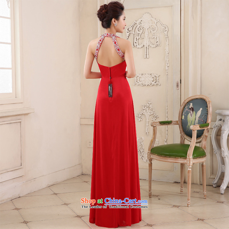 Honeymoon bride spring and summer 2015 new products bows dress long stylish chiffon hang also chaired the annual performance service dress red , L, bride honeymoon shopping on the Internet has been pressed.