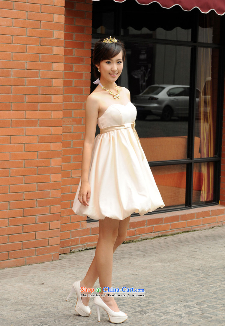 Rain-sang Yi marriages 2015 new bows services bridesmaid small dress thick MM larger dresses pregnant women high waist dress LF114 champagne color pictures, prices, XXL brand platters! The elections are supplied in the national character of distribution, so action, buy now enjoy more preferential! As soon as possible.
