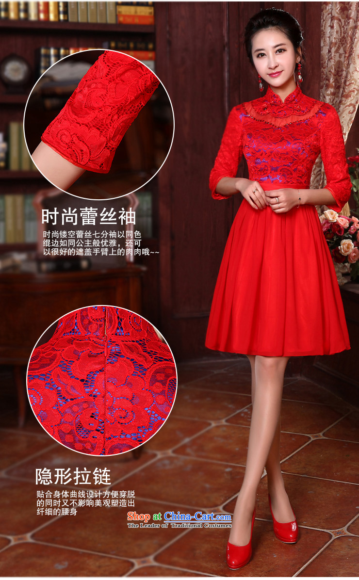 Jie diffuse 2015 bridesmaid short skirt small dress skirt marriages short dress stylish lace bow tie bows services red S picture, prices, brand platters! The elections are supplied in the national character of distribution, so action, buy now enjoy more preferential! As soon as possible.