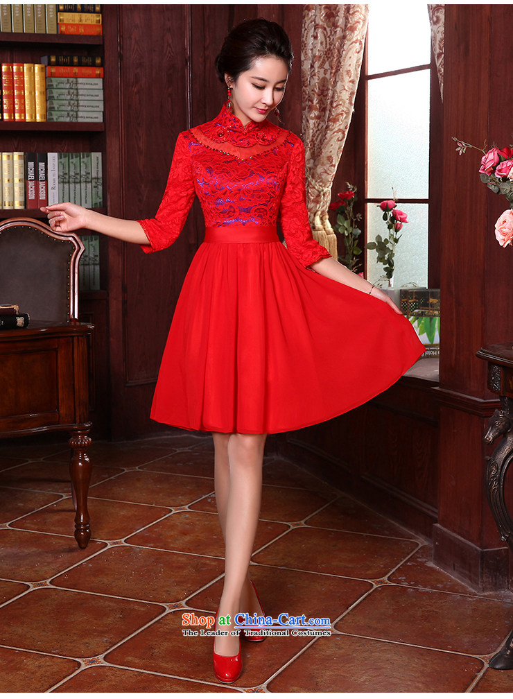 Jie diffuse 2015 bridesmaid short skirt small dress skirt marriages short dress stylish lace bow tie bows services red S picture, prices, brand platters! The elections are supplied in the national character of distribution, so action, buy now enjoy more preferential! As soon as possible.