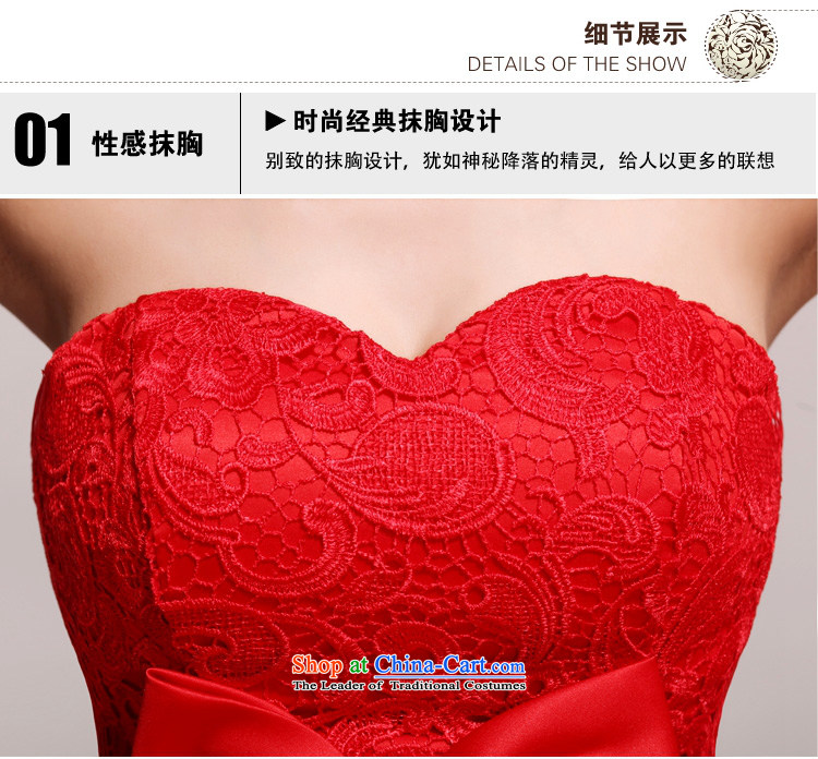 Yong-yeon and 2015 new small dress skirt bride bridesmaid services red wedding dresses marriage services Evening Dress Short bows, lace front stub for a long white S picture, prices, brand platters! The elections are supplied in the national character of distribution, so action, buy now enjoy more preferential! As soon as possible.