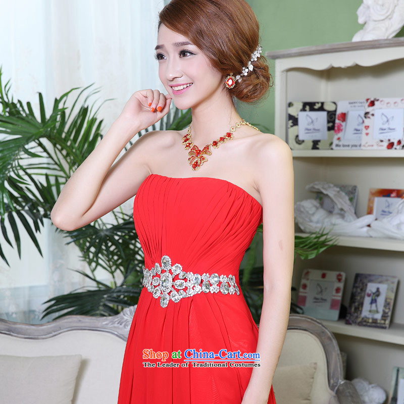 Love of the overcharged wedding dresses 2015 new Korean wiping the scoops long marriage bride banquet bows night female bridesmaid red XXXL, love of the overcharged shopping on the Internet has been pressed.