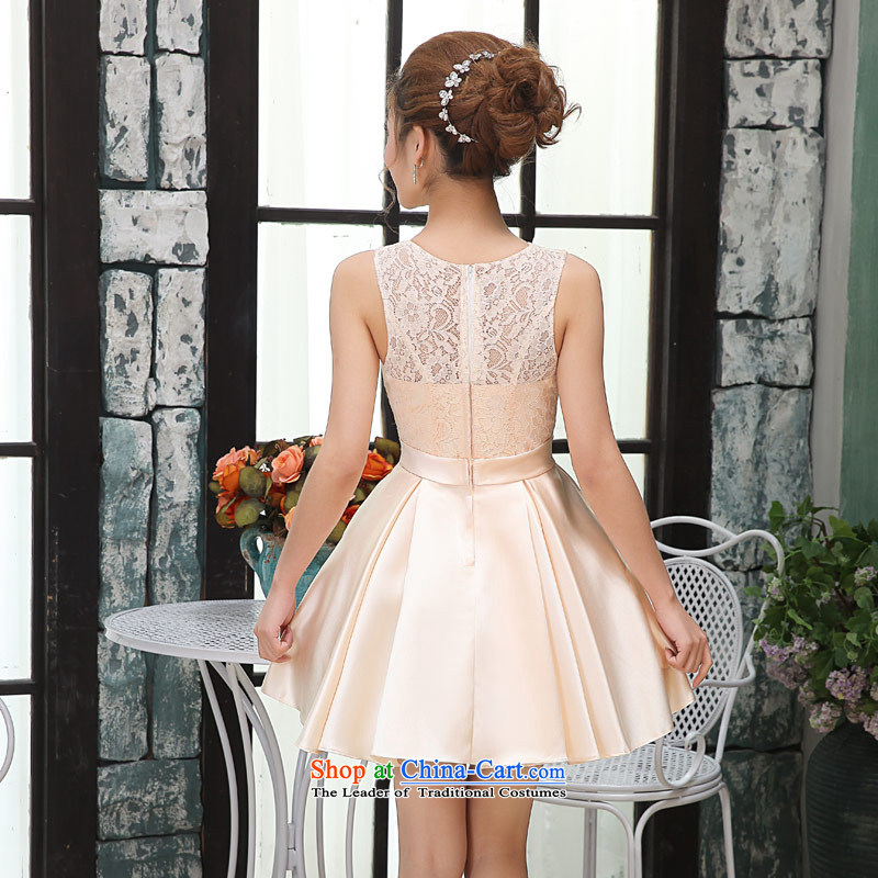 Love of the overcharged by 2015 new foutune-lace sweet short) Dolls collar bon bon skirt thin Korean Sau San video bows service wedding dress champagne XXL, deep love of the overcharged shopping on the Internet has been pressed.