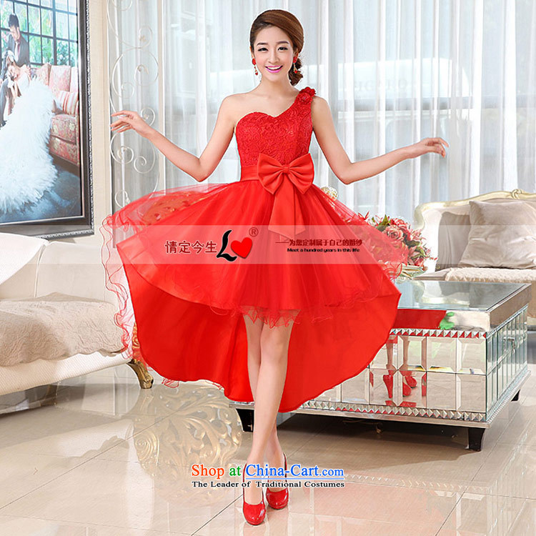 Love of the overcharged by 2015 new bridesmaid to lace evening banquet wedding dress red bows to Korean shoulder Sau San video thin bon bon skirt red S picture, prices, brand platters! The elections are supplied in the national character of distribution, so action, buy now enjoy more preferential! As soon as possible.