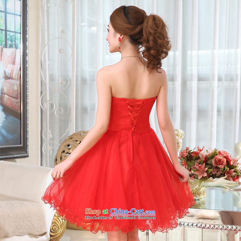 Love of the overcharged by 2015 new bridesmaid marriage bows evening dress short of Sau San video thin lace bon bon skirts and chest Korean Red XXL, love of the overcharged shopping on the Internet has been pressed.