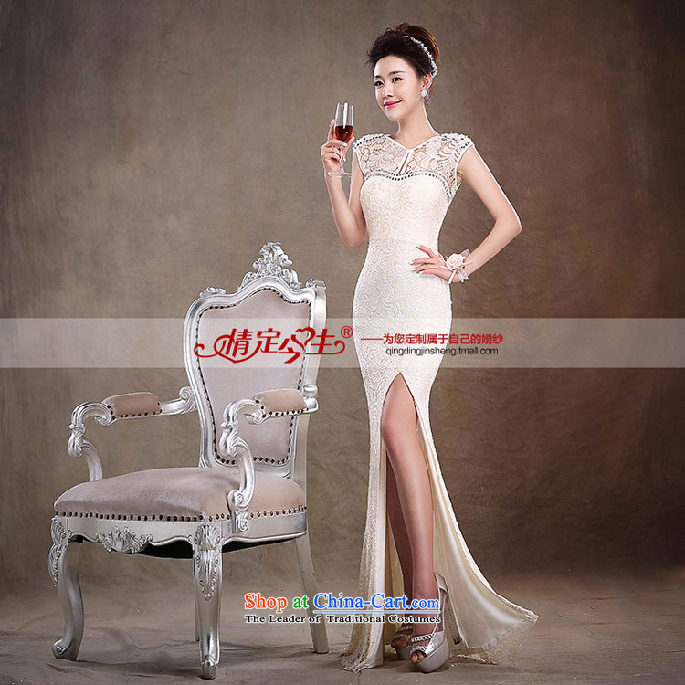 Love of the good life by 2015 new gift red lace back long) crowsfoot marriage solemnisation retro Chinese marriages bows services evening dresses wedding dress champagne color L picture, prices, brand platters! The elections are supplied in the national character of distribution, so action, buy now enjoy more preferential! As soon as possible.