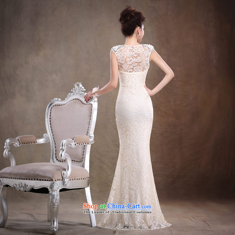 Love of the good life by 2015 new gift red lace back long) crowsfoot marriage solemnisation retro Chinese marriages bows services evening dresses wedding dress champagne color L, love of the overcharged shopping on the Internet has been pressed.