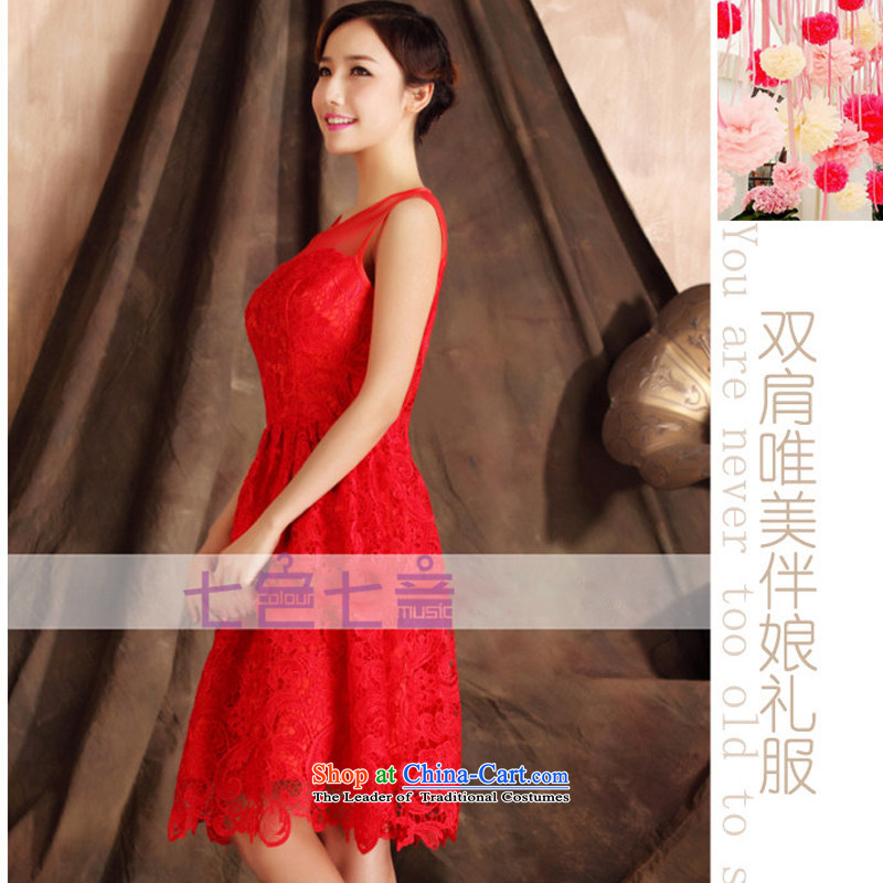 7 color tone won seven new version 2015 Summer lace short, Red Dress Bridal Services marriage L011 bows red , L, 7 color 7 Tone , , , shopping on the Internet
