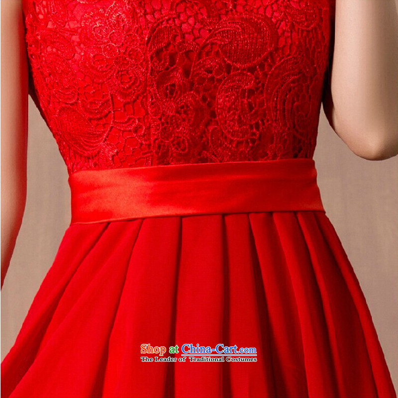 7 7 color tone 2015 New Red Dress lace short of marriages bows services wedding dresses L012 red short, 7 color 7 tone XXL, shopping on the Internet has been pressed.