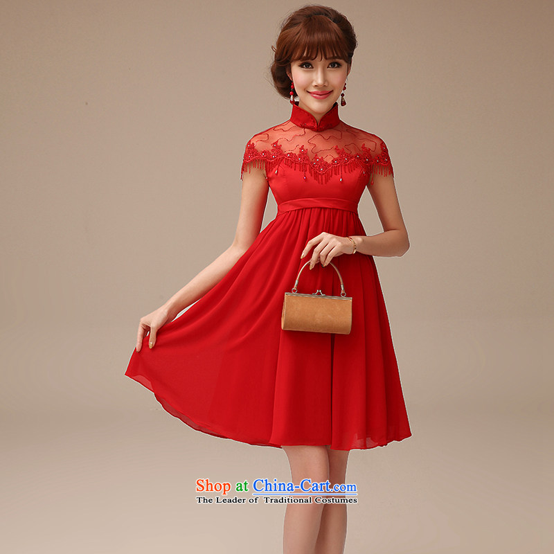 Clean the?new 2015 diffuse bows short of marriages collar package cuff pregnant women serving red qipao bows RED?M