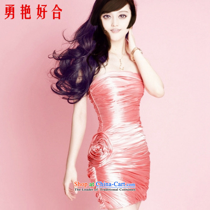 Yong-yeon close Fan Bing Bing with watermelon red creases short dress wiping the chest bride bridesmaid 2015 new packages and small dress watermelon red XL, Yong-yeon and shopping on the Internet has been pressed.