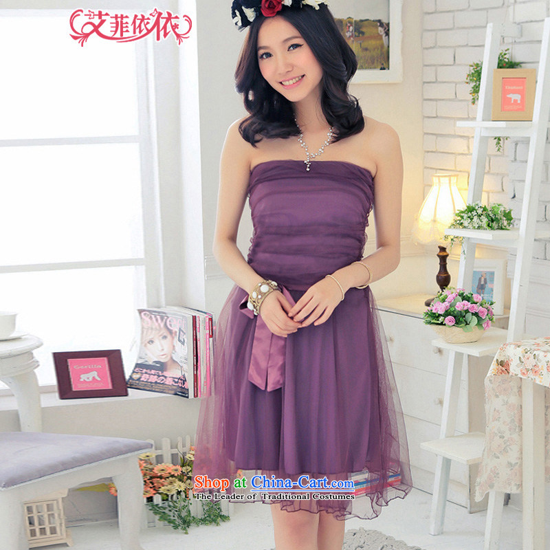 Reft short) Eiffel gauze wiping the Chest Foutune of small Korean dress 2015 Marriage banquet hosted bride bridesmaid sister load strap dresses 5343 khaki are glued to the code, Eiffel , , , shopping on the Internet