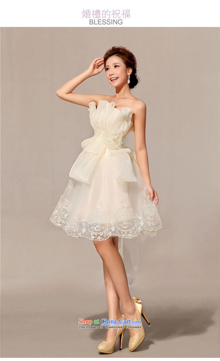 Shez&live women bride bridesmaid wedding dress bows services evening dress Korean short, wedding celebration banquet moderator bon bon champagne color pictures, prices, XXL brand platters! The elections are supplied in the national character of distribution, so action, buy now enjoy more preferential! As soon as possible.