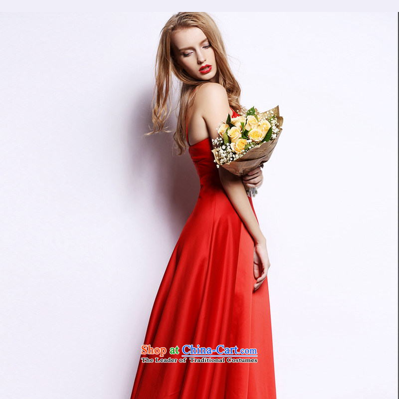 O wire Lin 2015 straps and sexy dresses evening dresses long female banquet bridesmaid Bridal Services Red S o bows silk Lin (O'SELEI) , , , shopping on the Internet