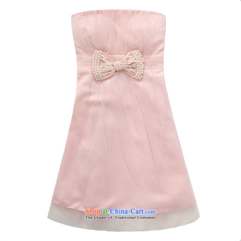  Sweet sister skirts Jk2.yy bead chain bow tie gauze wiping the chest skirt slips pink bridesmaid small dress xl pink dresses 2XL recommendations about 150 ,JK2.YY,,, shopping on the Internet