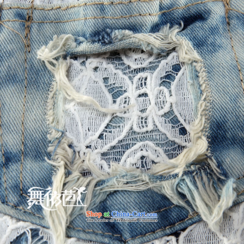In the summer and autumn of 2013 Leisure jeans lace footsore bleaching hot pants #8481 gray M in code, in accordance with the hip.... dance shopping on the Internet