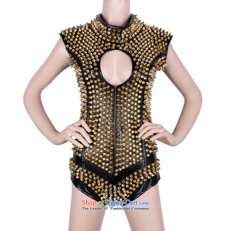 Night Club Bar ds dance performances to DJ performance stage costumes cool rivets Sau San female singer in service kit #8170 Silver S small code, in accordance with the hip.... dance shopping on the Internet