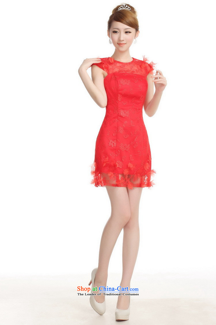 Shez&live Women 2014 bride bridesmaid bows small dress marriage shoulders lace the dinner show red dress XXL pictures chaired, prices, brand platters! The elections are supplied in the national character of distribution, so action, buy now enjoy more preferential! As soon as possible.