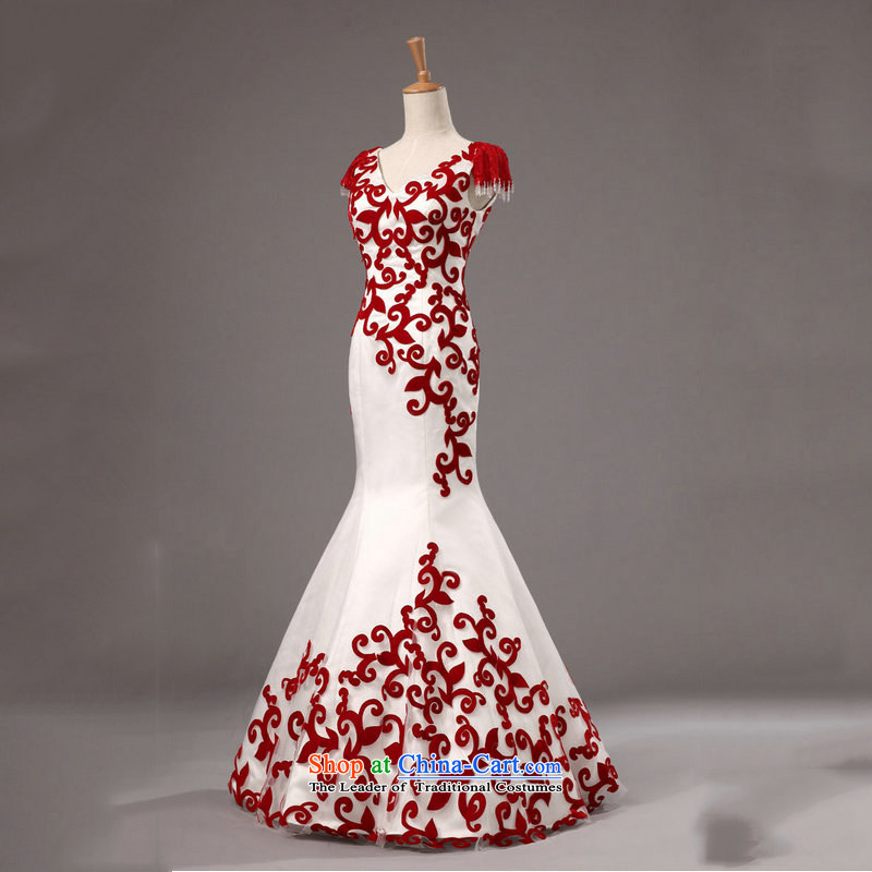 Naoji a luxurious new red and white crowsfoot long marriages evening dresses bows services under the auspices of dress AL1489 performance white S naoji a , , , shopping on the Internet