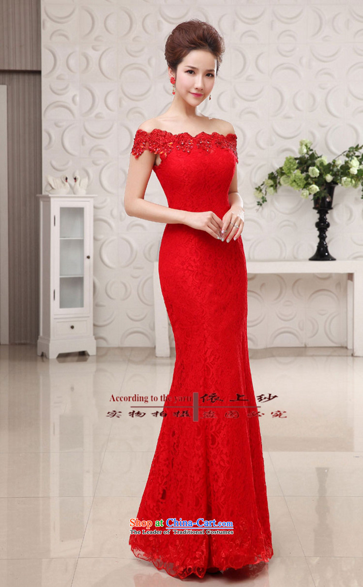 Yong-yeon and new wedding dresses new Word 2015 stylish wedding shoulder crowsfoot retro bride Korean dresses evening drink red color as the size of the pictures, prices will not be refunded, brand platters! The elections are supplied in the national character of distribution, so action, buy now enjoy more preferential! As soon as possible.