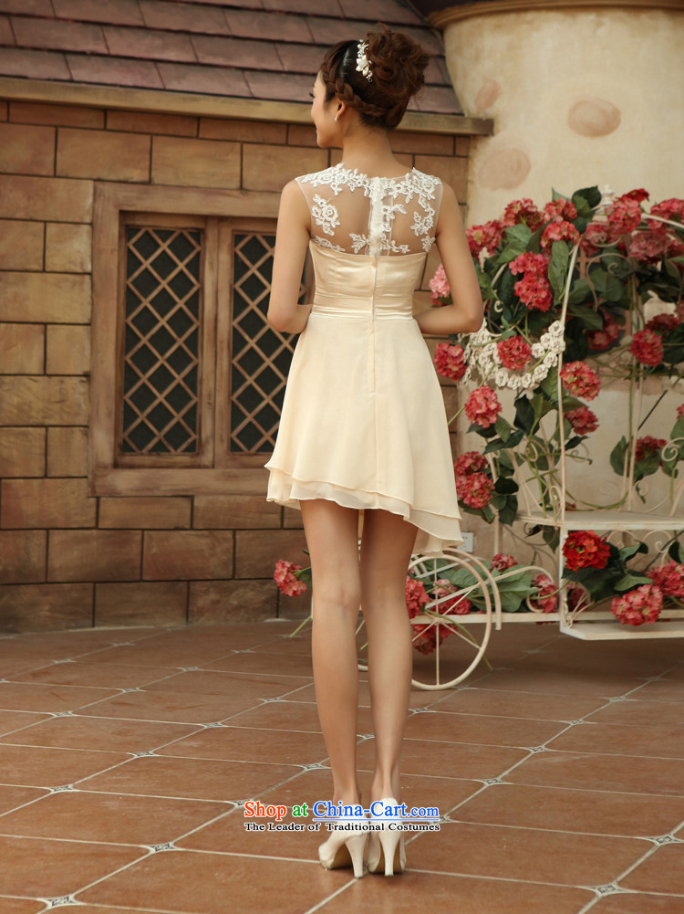 Rain-sang Yi marriages 2015 new bridesmaid sister short, small dress skirt sexy transparent lace bows LF168 serving champagne color tailored picture, prices, brand platters! The elections are supplied in the national character of distribution, so action, buy now enjoy more preferential! As soon as possible.