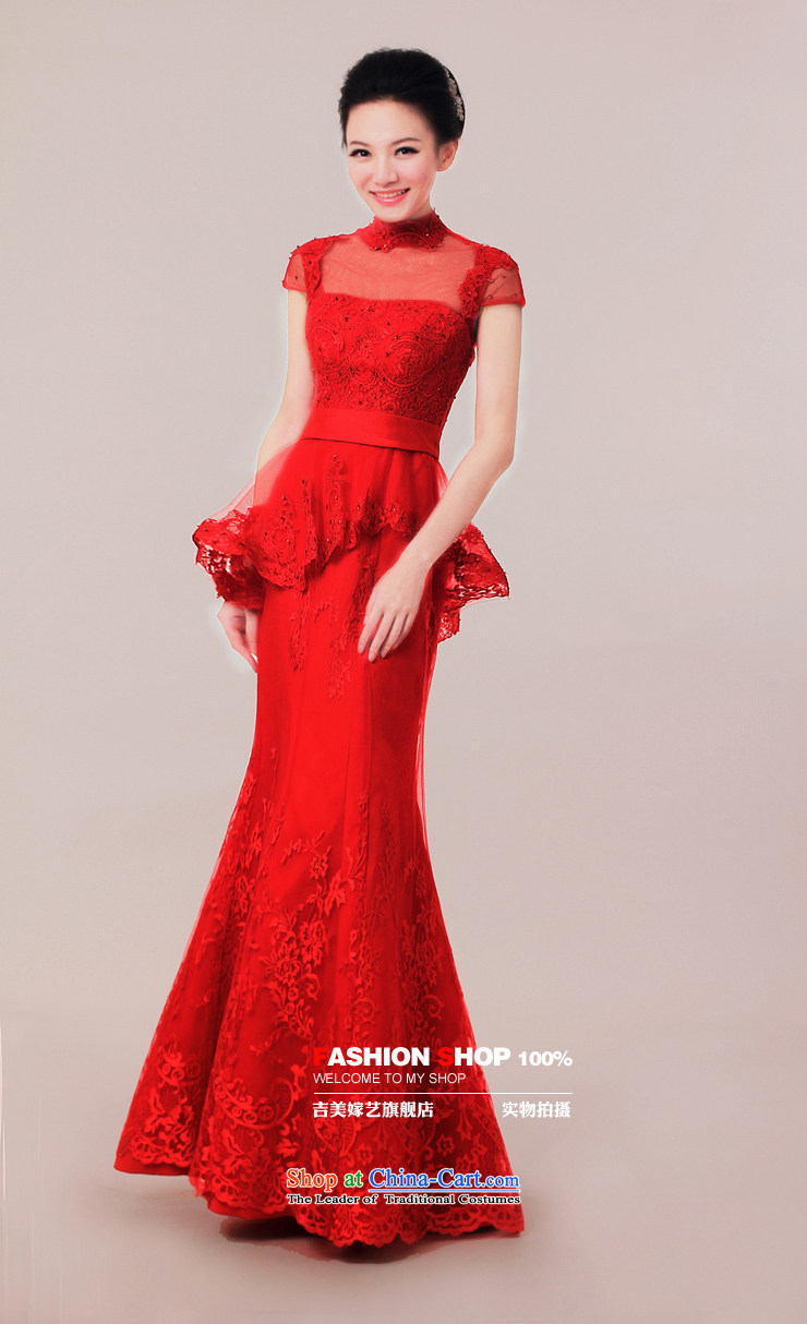Wedding dress Kyrgyz-american married arts New Package 2015 shoulder length of Korean dress LS7307 bridal dresses red S picture, prices, brand platters! The elections are supplied in the national character of distribution, so action, buy now enjoy more preferential! As soon as possible.