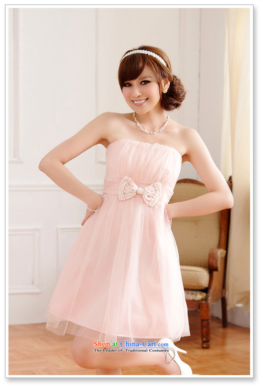 Sweet sister skirt bead chain bow ties at the end of lap gauze thin chest bare shoulders dress dresses JK2 9712 pink XXL picture, prices, brand platters! The elections are supplied in the national character of distribution, so action, buy now enjoy more preferential! As soon as possible.