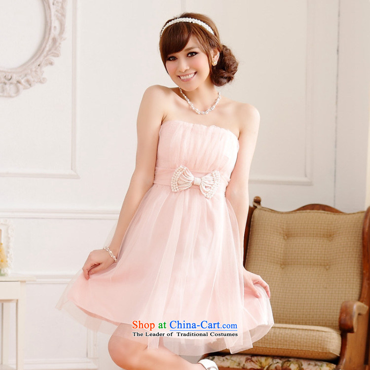 Sweet sister skirt bead chain bow ties at the end of lap gauze thin chest bare shoulders dress dresses JK2 9712 pink XXL picture, prices, brand platters! The elections are supplied in the national character of distribution, so action, buy now enjoy more preferential! As soon as possible.