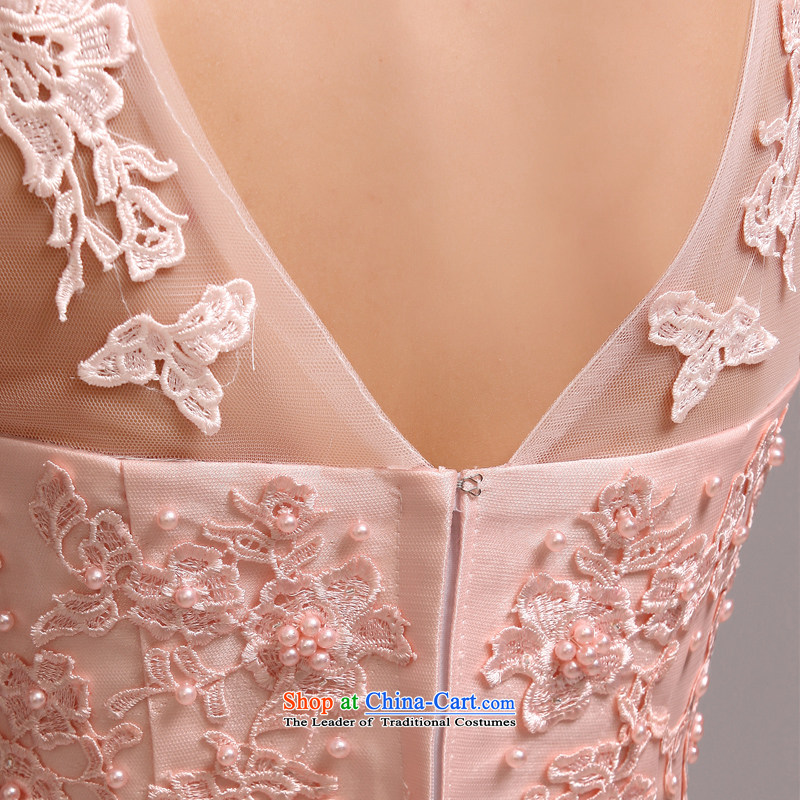 7 Color 7 tone Korean New 2015 lace long gown wedding dress bows bridesmaid services services will replace L007 bride pink Straps , 7 color 7 Tone , , , shopping on the Internet