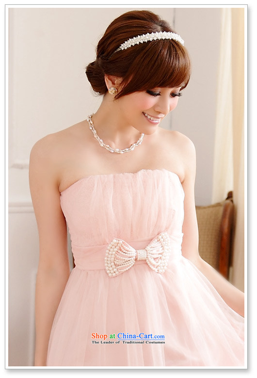  Sweet sister bridesmaid Jk2.yy skirt bow ties at the end of lap gauze thin chest bare shoulders dress dresses pink picture, prices, brand platters! The elections are supplied in the national character of distribution, so action, buy now enjoy more preferential! As soon as possible.
