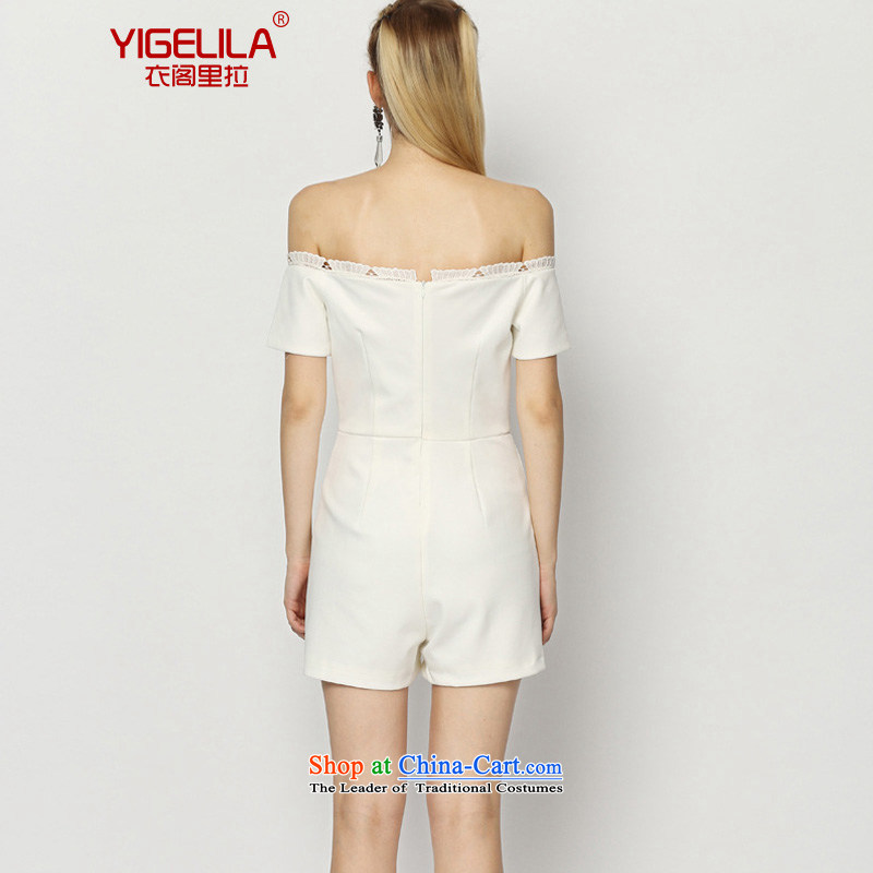 Yi Ge lire /YIGELILA aristocratic slotted shoulder Sau San simple dresses and skinny graphics lace-girl white 5199 M, trouser press yi ge liras (YIGELILA) , , , shopping on the Internet