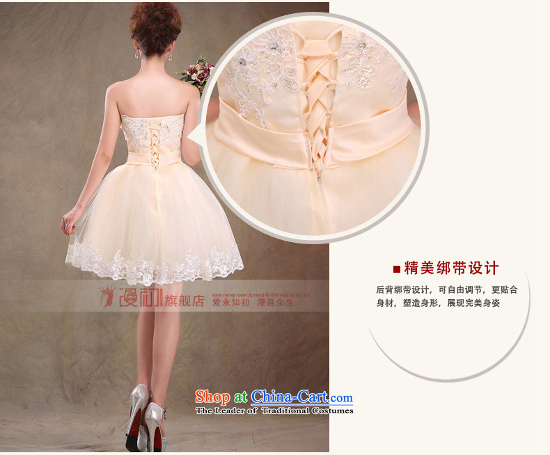 In the early 2015 new man bridesmaid services Korean short of the chest and dress skirt sweet drink service bride flowers champagne color S picture, prices, brand platters! The elections are supplied in the national character of distribution, so action, buy now enjoy more preferential! As soon as possible.