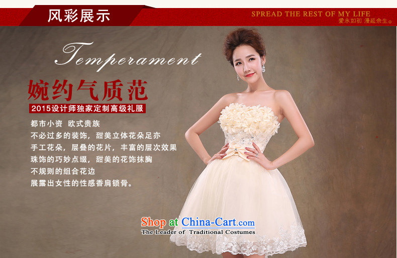 In the early 2015 new man bridesmaid services Korean short of the chest and dress skirt sweet drink service bride flowers champagne color S picture, prices, brand platters! The elections are supplied in the national character of distribution, so action, buy now enjoy more preferential! As soon as possible.