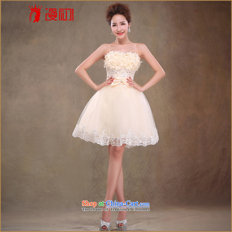 In the early 2015 new man bridesmaid services Korean short of the chest and dress skirt sweet drink service bride flowers champagne color?S