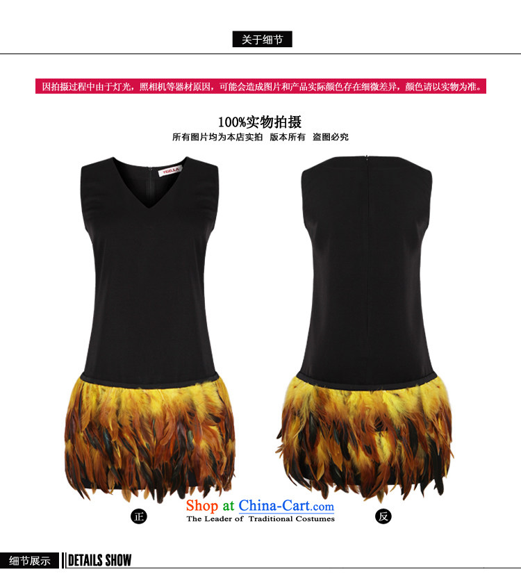 Yi Ge lire /YIGELILA Flamingo feather dresses Sau San video thin V-Neck vest short skirt black 6560 S picture, prices, brand platters! The elections are supplied in the national character of distribution, so action, buy now enjoy more preferential! As soon as possible.