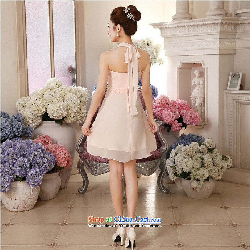 Yong-yeon and 2015 new summer gown hanging also transmitted Small Service Bridal short of the chiffon short evening dress Sau San dress champagne color S, Yong-yeon and shopping on the Internet has been pressed.