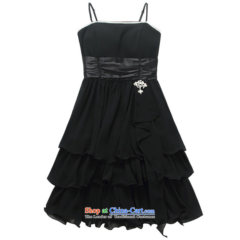 158, beauty with lifting strap dress ironing drill chiffon layers of cake for larger waist with his tall graphics drill elastic sister skirt annual ball evening short skirt black XXXL he 155-175 suitable for that achievement and shopping on the Internet has been pressed.