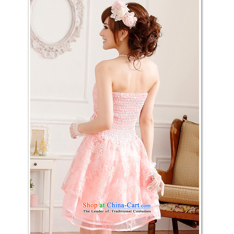Li and the embroidery wiping the chest small dress double petticoats temperament back tightness back large Fat MM maximum swing even turning skirt celebration bridesmaid sister skirt pink XXXL 155-175 suitable for that achievement and shopping on the Internet has been pressed.