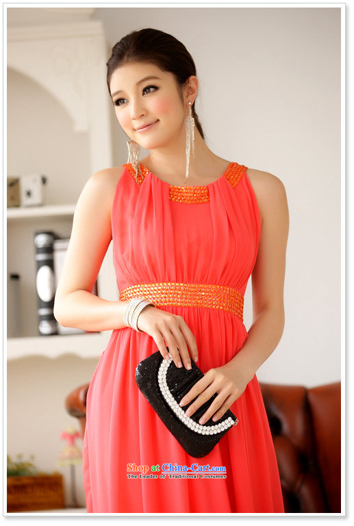 Li and the western atmosphere long evening dress round-neck collar manually staple bead collar height waist black chiffon long skirt covered shoulders vest gown larger even length skirts orange XXL picture, prices, brand platters! The elections are supplied in the national character of distribution, so action, buy now enjoy more preferential! As soon as possible.