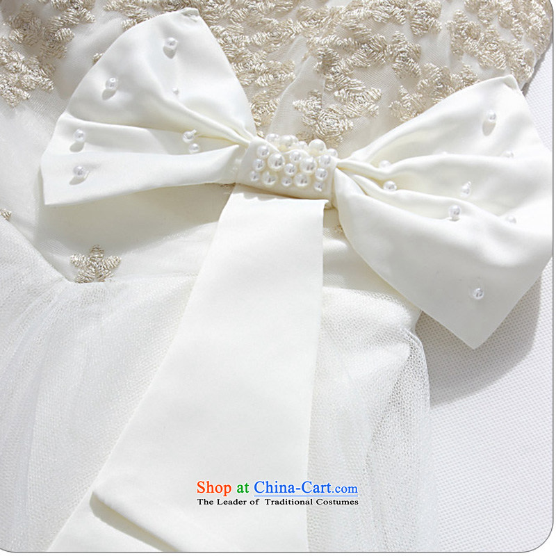 158 stylish and the Princess Mary Magdalene chest embroidered dress bridesmaid cake coagulates sister small dress large Bow Tie Top Loin of thick mm video thin princess skirt short skirt White XL suitable for 115-135, 158 and shopping on the Internet has been pressed.