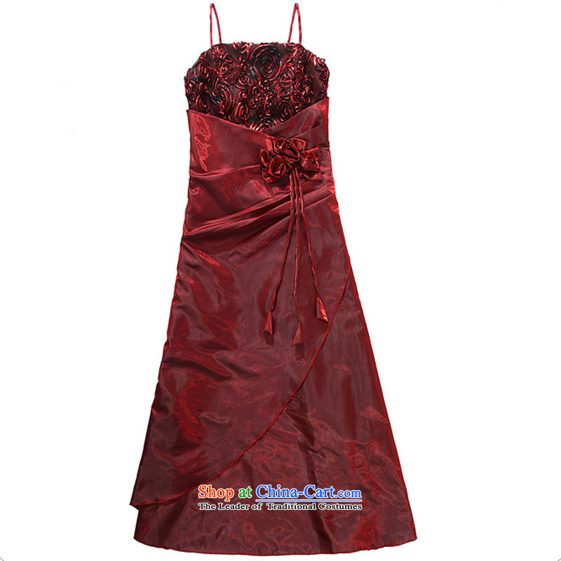 Li and the lifting strap long dresses large western female stereo kidney generating belly bride evening dresses form a large even turning skirt wine red XL suitable for 120-140, 158 and shopping on the Internet has been pressed.