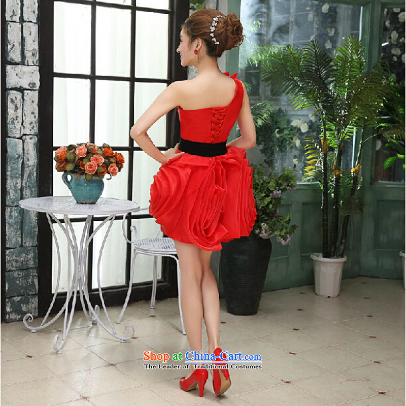 Yong-yeon and 2015 New bridesmaid marriage bows wedding dress wedding dresses evening small short, Red M, Yong-yeon and shopping on the Internet has been pressed.